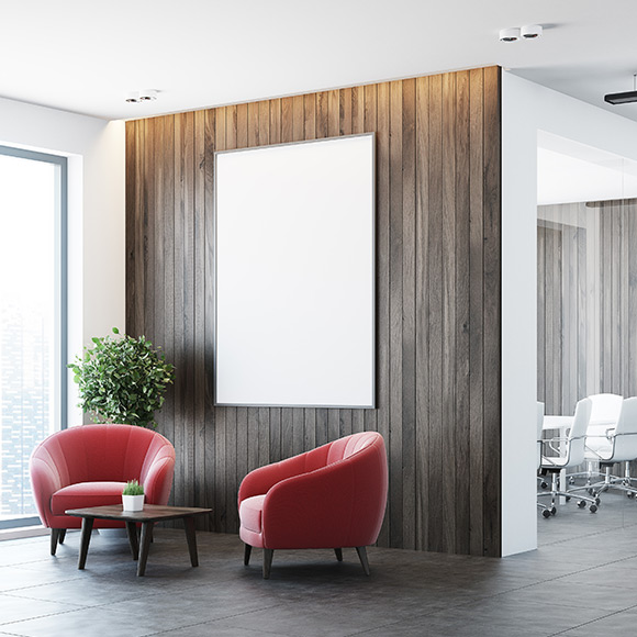 Banner_Office_02 Red chairs in office